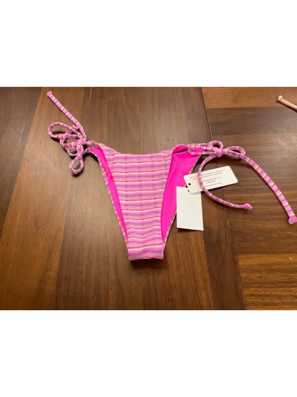 L*Space Lennox Bikini Bottoms in Electric Pique Stripe New Womens Swimsui
